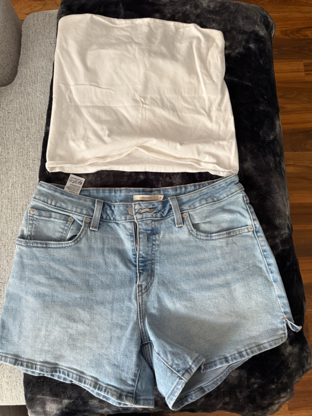 Levi’s A Line Light Blue Denim Women’s Jean Shorts — top available for purchase.